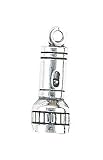 Solid Sterling Silver Flashlight Charm 2.6g 3/4" High