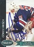 Corey Hirsch, New York Rangers, 1993 Parkhurst Calder Candidate Autographed Card