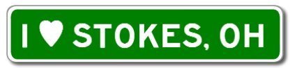 I Love STOKES, OHIO City Limit Sign - Aluminum - 4 x 18 inches