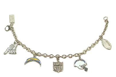 San Diego Chargers Charm Bracelet Silvertone Nfl Team