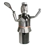 Female Tennis Player Serving Wine Bottle Holder or Caddy from H & K - 6073-LI