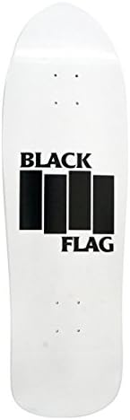 Elephant Brand Skateboards Black Flag Bars Skateboard Deck, 9.75 x 31, White