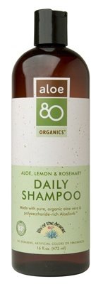 Lily of the Desert Aloe 80 Organics Shampoo, Daily, Aloe, Lemon & Rosemary, 16-Ounce