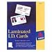 Avery 5361 Laminated laser/ink jet id cards, 2 x 3-1/4, 3 cards/sheet, 30 cards/box