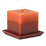 Pumpkin Spice Autumn Candle Square Scented With Tray