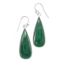 .925 Silver & Green Malachite Teardrop Earrings