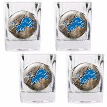 NFL Detroit Lions Open Field Four Piece Square Shot Glass Set
