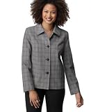 JM Collection Plaid Button-Front Jacket