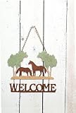 12.5 &acute; Metal Scenic Home Dcor Horse Welcome Sign - B0015MQOQQ