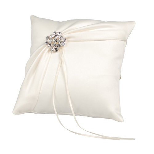 Beverly Clark Wedding Garbo Collection Ring Pillow, Ivory