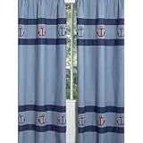 Nautical Nights Sailboat Window Treatment Panels Set of 2