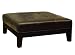 Dark Brown Tuffed Leather Ottoman/Coffee Bench