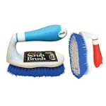 Scrub Brush with Unique Handle to Protect Knuckles