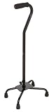 Duro-Med Adjustable Multi-Color Large Base Base Quad Cane, Black