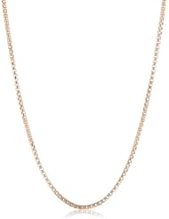 Italian 14k Rose Gold 0.70mm Round Box Chain Necklace