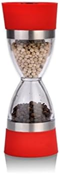 Artmice-Salt and Pepper Mill,Grinder Set Hourglass Dual Shaker Salt and Pepper Mill with Adjustable Grinding Mechanism and Stainless Steel Parts (Red)