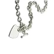 Sterling Silver 16 inches Tiffany Style Heart Tag Necklace - Size: 7