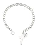 Sterling Silver "Believe" Cross Link Bracelet