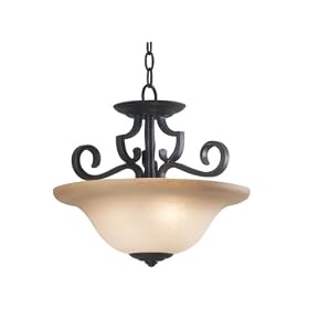 Kenroy Home 80232ORB Flex Two-Light Semi Flush with 16-Inch Glass Shade by Kenroy Home