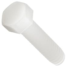 6/6 Nylon Hex Bolt, Plain Finish, Inch, Right Hand