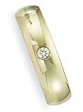 6.0 Millimeters 14 Karat Yellow Gold Diamond Wedding Ring with 1 diamond of 0.08Ct each, Comfort Fit Style LV12-4068 by Wedding Rings by Oromi