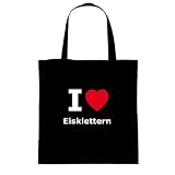 Baumwolltasche Tasche - I love Eisklettern