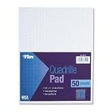 Quadrille Pad, 50 Sheet/Pad, 20 Lb Paper, Letter, 10x10 Square/Inch, White TOP33101