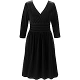 3/4-Sleeve Smocked Velvet Dress