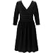 3/4-Sleeve Smocked Velvet Dress