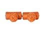 Orange Silk Knot Log Cufflinks With Velour Pouch