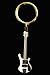 Electric Bass Guitar Key Chain - White