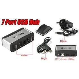 USB 2.0  7 Port High Speed Hub + External Power Supply