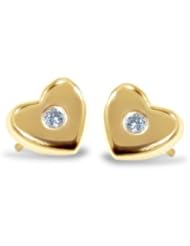Alex Woo "Mini Additions" Diamond and 14k Yellow Gold Heart Earrings