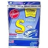 Hoover Type S Allergen Canister Vacuum Cleaner Bags, Package of 3