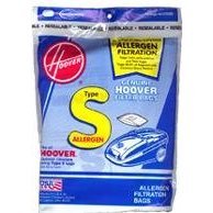 Hoover Type S Allergen Canister Vacuum Cleaner Bags, Package of 3 by Hoover
