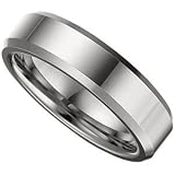 Comfort Fit Dura Tungsten and White Dura Tungsten Beveled Bands 6.3mm Size 7, 7.5, 8, 8.5, 9, 9.5, 10, 10.5, 11, 11.5, 12
