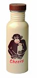 Blue Q Cheers Monkey Stainless Steel Water Bottle