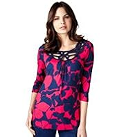 Per Una Cutwork Neckline Abstract Print Tunic