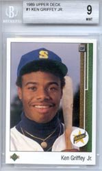 1989 Upper Deck Ken Griffey Jr. Baseball Rookie Card In Protective Display Case