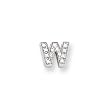 Sterling Silver CZ Initial W Slide