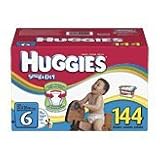 Huggies Size 6 (35+ Lbs) (Value Size - 144 Diapers)