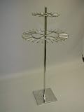 BELT OR TIE DOUBLE TIER REVOLVING RACK WITH SQUARE BASE-CHROME-Lot of 1