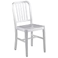 ITALMODERN Cafe Aluminum Side Chair, Matte Aluminum, Set of 2
