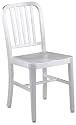 Euro Style Cafe Aluminum Side Chair, Matte Aluminum, Set of 2