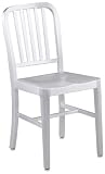 ITALMODERN Cafe Aluminum Side Chair, Matte Aluminum, Set of 2
