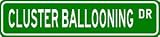 CLUSTER BALLOONING Street Sign - Sport Sign - High Quality Aluminum Street Sign