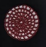 Burgundy Classic Crocheted Hair Bun Cover- LARGE