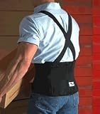Scott Workforce Silver Low Back Support w/Elastic Suspenders, Black, XXL by Austin Medical Equipment