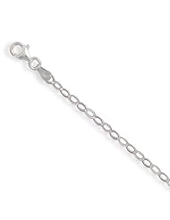 18" Flat Diamond Shape Link Chain Necklace Size = 18