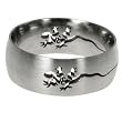 316L Stainless Steel Ring with matte finish and laser cut designs. width: 7mm 316L Stainless Steel Ring with matte finish and laser cut designs. width: 7mm